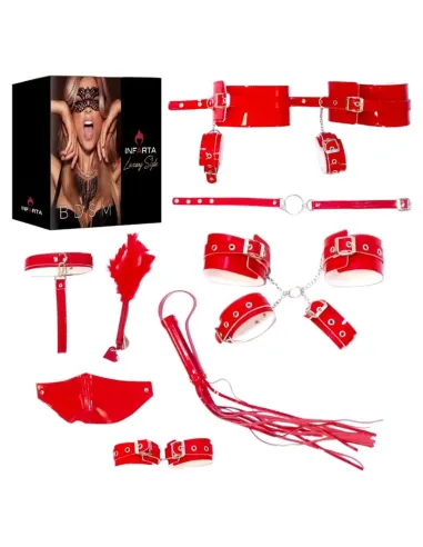 Kit luxury charol rojo eco cuero 8 piezas | Infarta fetish | Kits