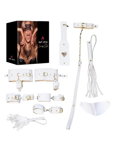 Kit luxury blanco y herrajes dorados 8 piezas | Infarta fetish | Kits
