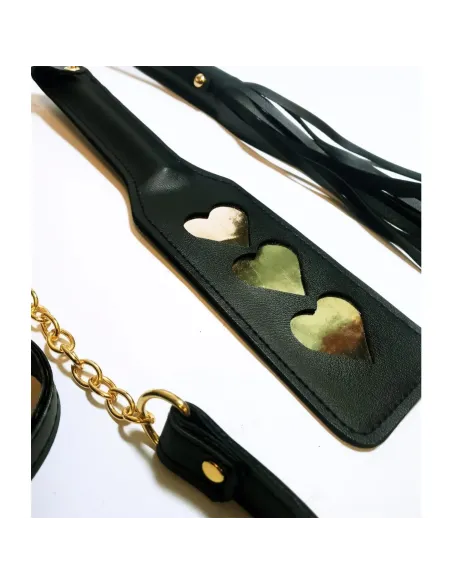 Kit luxury negro y herrajes dorados 9 piezas | Infarta fetish | Kits