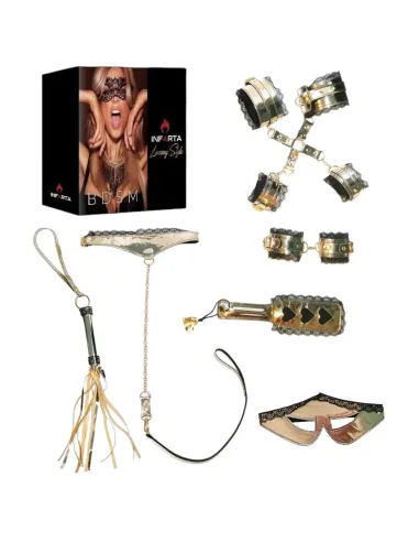 Kit luxury gold con puntilla negra 7 piezas | Infarta fetish | Kits