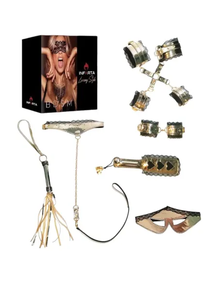 Kit luxury gold con puntilla negra 7 piezas | Infarta fetish | Kits