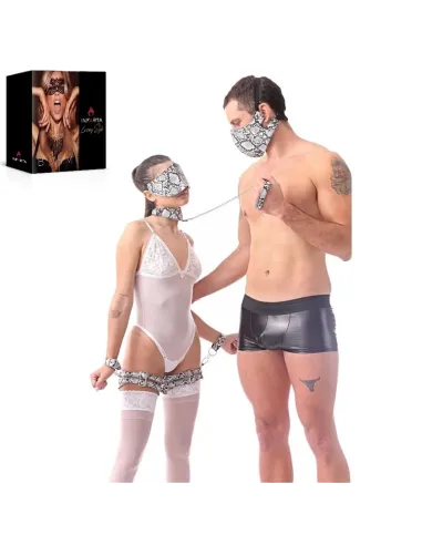 Kit luxury reptil blanco y negro 7 piezas | Infarta fetish | Kits
