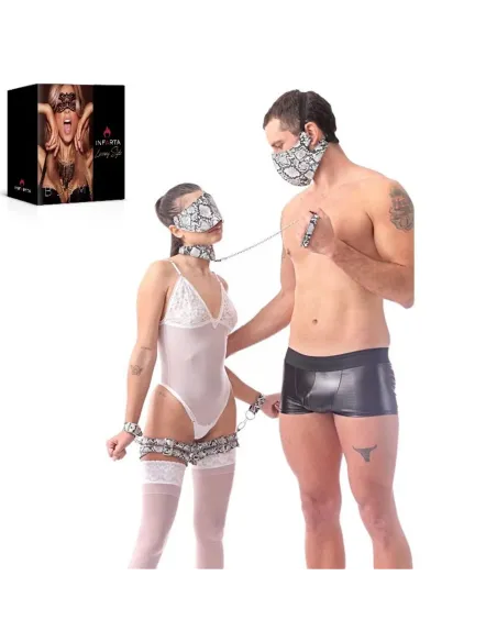Kit luxury reptil blanco y negro 7 piezas | Infarta fetish | Kits