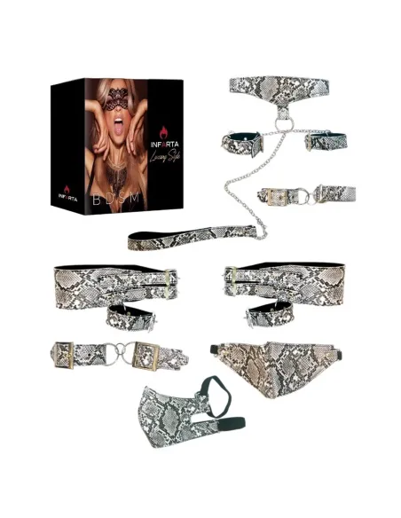 Kit luxury reptil blanco y negro 7 piezas | Infarta fetish | Kits