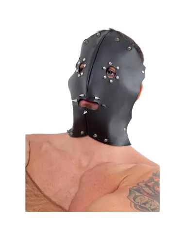 Mascara sado con tachas eco cuero negro | Infarta fetish | Máscaras y antifaces