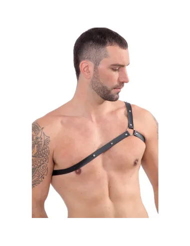 Pechera de un hombro- eco-cuero negro | Infarta fetish | Pecheras