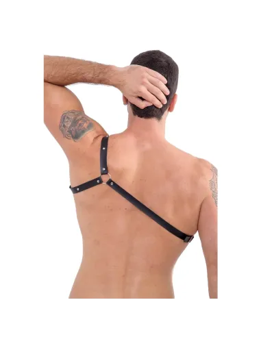 Pechera de un hombro- eco-cuero negro | Infarta fetish | Pecheras
