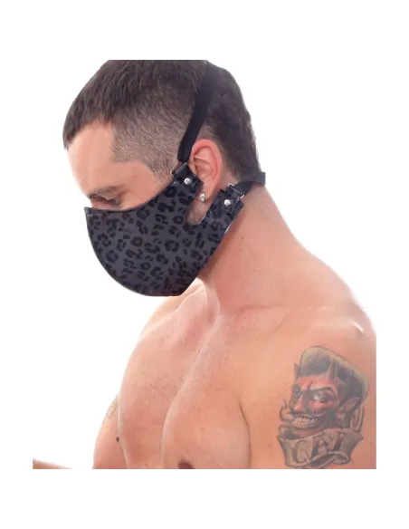 Bozal luxury animal print gris | Infarta fetish | Máscaras y antifaces