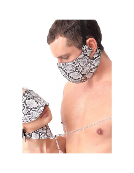 Bozal luxury snake blanco y negro | Infarta fetish | Máscaras y antifaces
