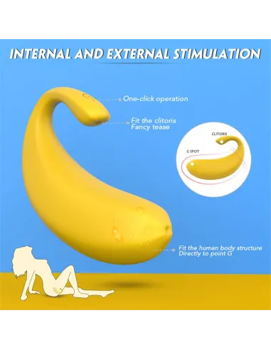 Vibrador banana recargable control remoto 9 funciones | S-hande | Vibradores