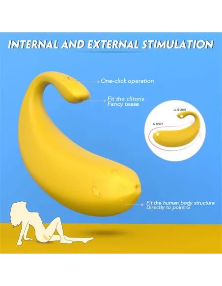 Vibrador banana recargable control remoto 9 funciones | S-hande | Vibradores