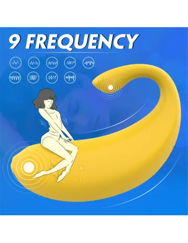 Vibrador banana recargable control remoto 9 funciones | S-hande | Vibradores