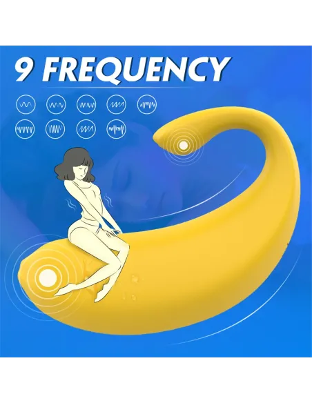 Vibrador banana recargable control remoto 9 funciones | S-hande | Vibradores