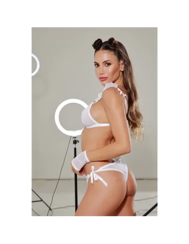 Gianna - conjunto triangulo plumeti con mitones blanco talle 90 | Mordisco | Conjuntos