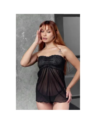 Babydoll strapless y less de puntilla rojo | Malena | Baby dolls