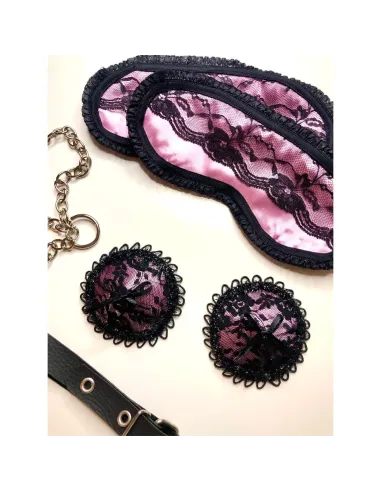 Sutiles pezoneras de raso y puntillas en rosa | Infarta fetish | Descuentos y promociones