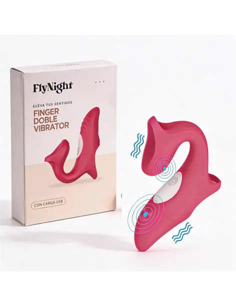 Finger doble vibrator rosa / c9015 | Fly night | Vibradores