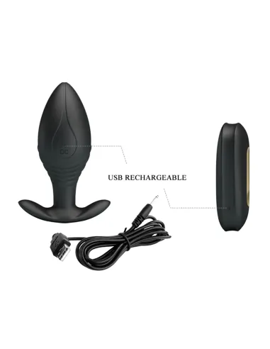 Consolador anal royal recargable inalambrico control remoto silicona 9cmx3,5cm | Pretty love | Vibradores