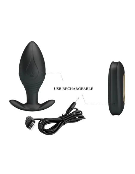 Consolador anal royal recargable inalambrico control remoto silicona 9cmx3,5cm | Pretty love | Vibradores