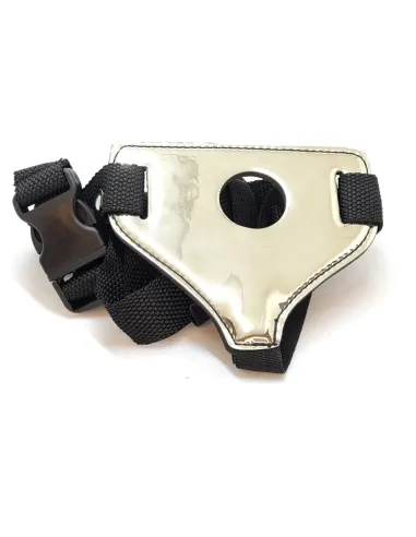 Arnes sin aro 3cm femenino dorado - eco-cuero-correa regulable | Infarta fetish | Garage: unidades en ¡liquidación!
