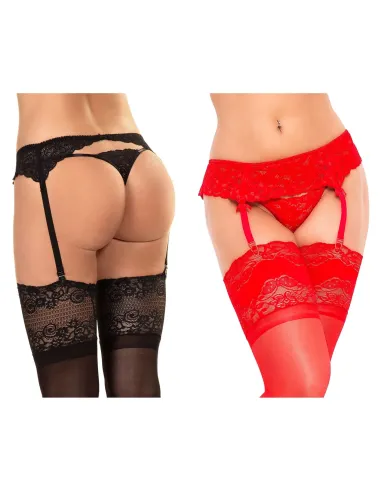 Portaligas de puntilla negro | Malena | Portaligas