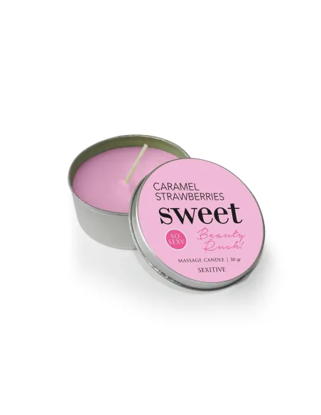 Massage candle sweet beauty rush - caramel strawberries - 30 gr - | Sexitive | Velas para masajes