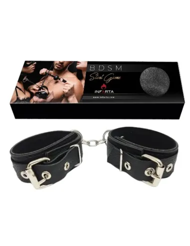 Esposas con cadena eco-cuero negro | Infarta fetish | Esposas