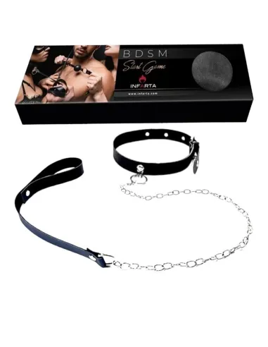 Collar con cadena regulables negro | Infarta fetish | Collares