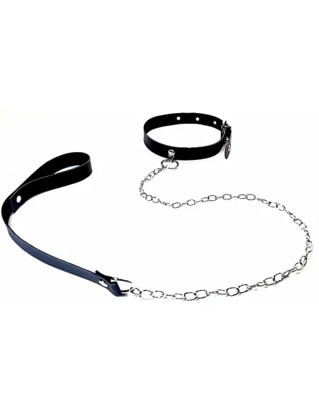 Collar con cadena regulables negro | Infarta fetish | Collares