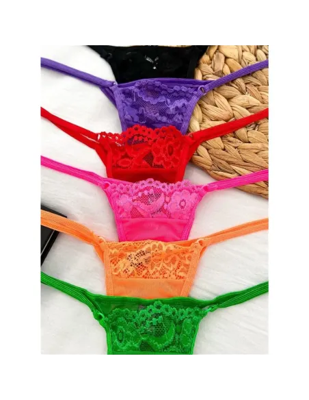 Tul elastizado y puntilla 02/90 fucsia | Mordisco | Tangas cola less