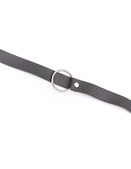 Inmovilizador con esposas de mosquetón regulable - eco-cuero negro | Infarta fetish | Inmovilizadores