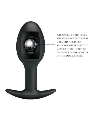 Plug anal silicona con bola interior 8,4 cm x 3cm | Pretty love | Dildos