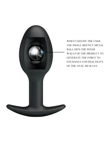 Plug anal silicona con bola interior 8,4 cm x 3cm | Pretty love | Dildos