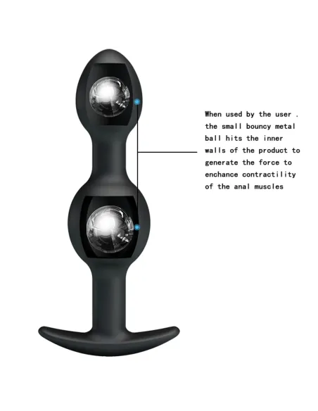 Plug anal silicona con bola interior 12,5 cm x 3,3cm | Pretty love | Dildos