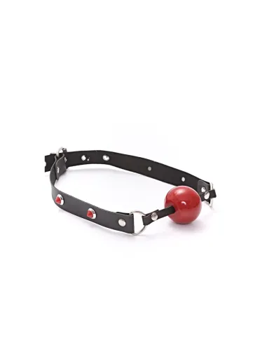 Mordaza bola roja eco cuero y tachas rojas | Infarta fetish | Mordazas