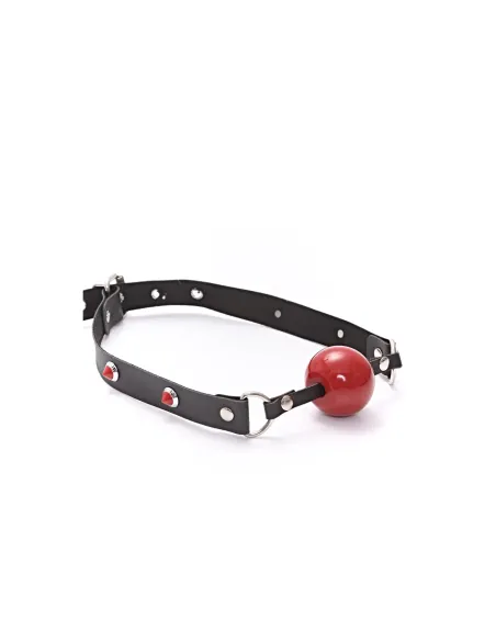 Mordaza bola roja eco cuero y tachas rojas | Infarta fetish | Mordazas