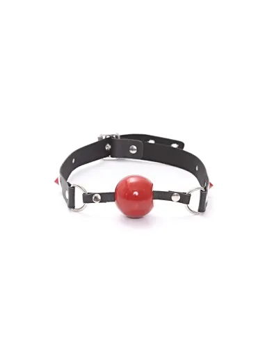 Mordaza bola roja eco cuero y tachas rojas | Infarta fetish | Mordazas