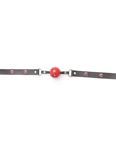 Mordaza bola roja eco cuero y tachas rojas | Infarta fetish | Mordazas