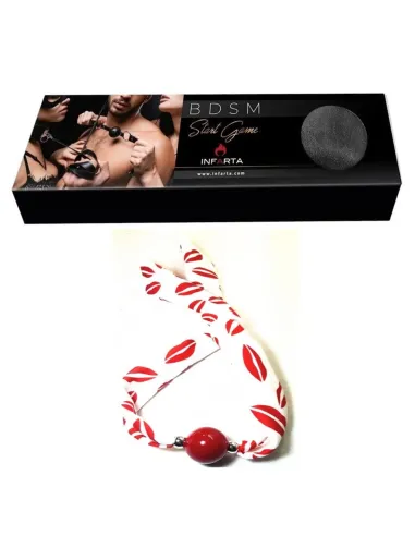 Mordaza pañuelo beso bola roja | Infarta fetish | Mordazas