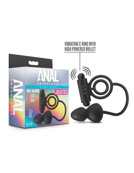 Performance - penetrator anal plug with vibrating cock rings - indigo | Blush | Dobles