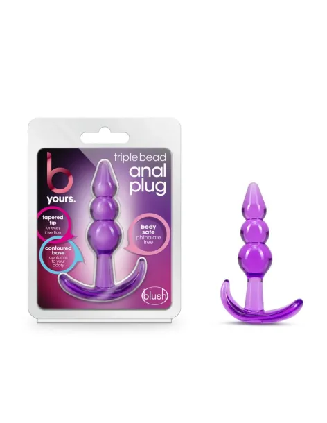 B yours - triple bead anal plug - purple | Blush | Dildos