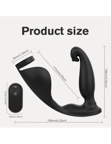 Vibrador raptor anillo prostata recargable control remoto | S-hande | Vibradores