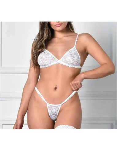 Conjunto triangulo de encaje blanco | Malena | Conjuntos