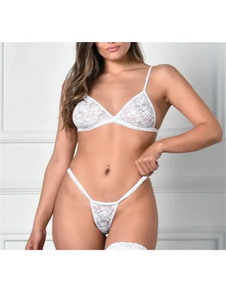 Conjunto triangulo de encaje blanco | Malena | Conjuntos
