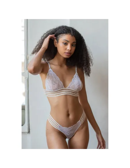 Conjunto de puntilla con líneas rojo | Malena | Conjuntos