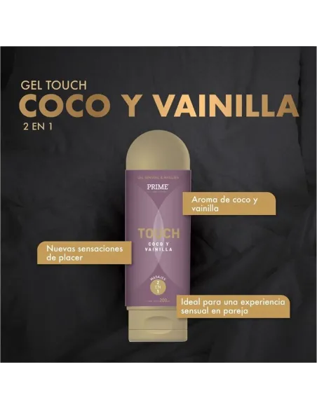 Prime gel touch 2 en 1 coco y vainilla 200 ml | Prime | Intimos