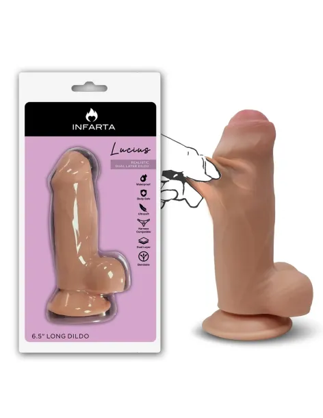 Lucius dildo dual layer pellizcable vertebrado | Infarta toys | Dildos macizos
