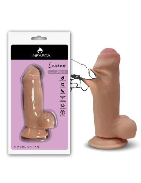 Lucius dildo dual layer pellizcable vertebrado | Infarta toys | Dildos macizos