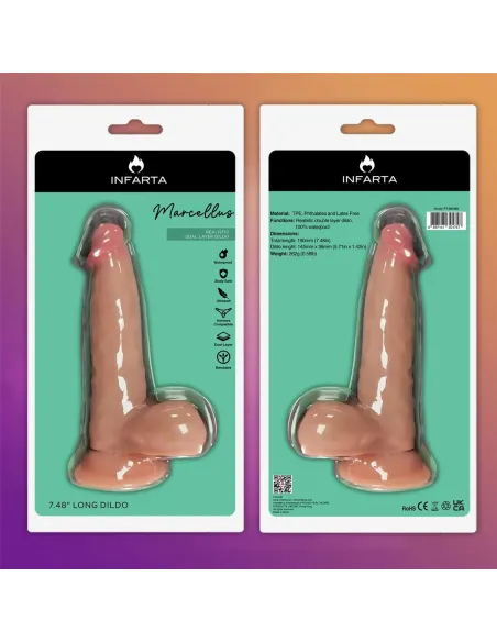 Marcellus dildo dual pellizcable vertebrado | Infarta toys | Dildos macizos