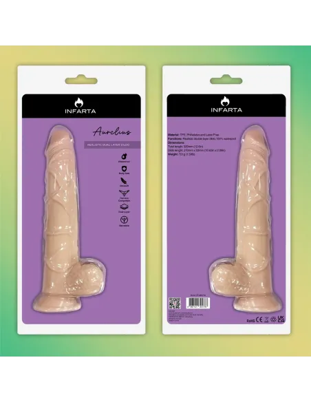 Aurelius dildo dual pellizcable vertebrado | Infarta toys | Dildos macizos